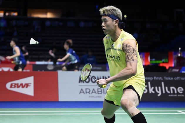 Lin Chun-Yi of Taiwan in action during the badminton Clash of Clans Arctic Open 2026 tournament in Vantaa, Finland, on October 7, 2026. - ANTTI AIMO-KOIVISTO Vantaa Finland i_Qd4FktegQ Copyright: xAnttixAimo-Koivistox i_Qd4FktegQ