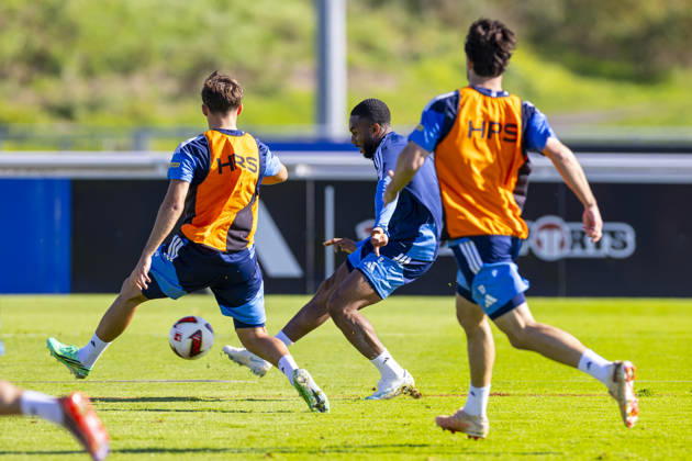 07.10.2026, Fussball, Training des FC Schalke 04. Moussa Sylla (FC Schalke 04). Gelsenkirchen Trainingsgelände FC Schalke 04 NRW Deutschland xRHR-FOTO YYx Copyright: RHR-FOTOx RHR-FOTO YY