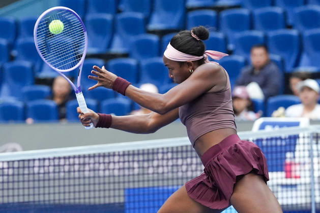 (261007) -- BEIJING, Oct. 7, 2026 -- Coco Gauff competes during the women s singles fourth round match between Coco Gauff of the United States and Elise Mertens of Belgium at 2026 China Open tennis tournament in Beijing, China, Oct. 7, 2026. ) (SP)CHINA-BEIJING-TENNIS-CHINA OPEN-WOMEN S SINGLES (CN) JuxHuanzong 