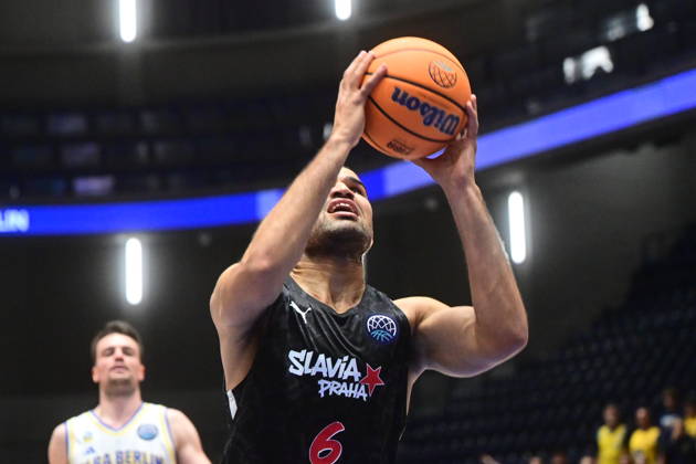 Men s basketball Champions League, group G, 1st round, match Slavia Praha NBK and Alba Berlin in Pardubice, Czech Republic, October 7, 2026. Patrick Samoura of Slavia Praha NBK. (CTKxPhoto JosefxVostarek) CTKPhotoP2026100707164  CTKPhotoP2026100707164