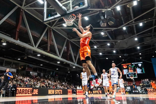 07.10.2026, GER, BKT Eurocup, Basketball, Chemnitz, Niners Chemnitz - Neptunas Klaipeda Mateo Å eriÄ‡ (Niners Chemnitz, 21) Chemnitz Messe Chemnitz Sachsen Deutschland