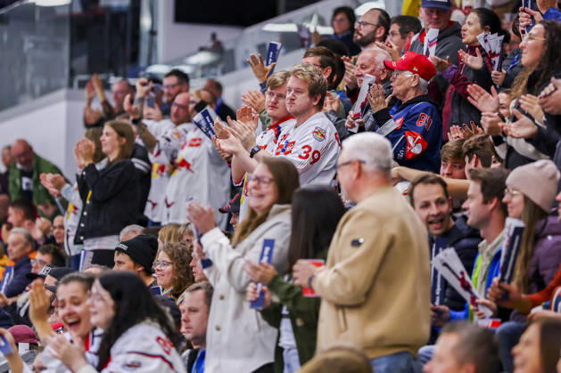 Ice hockey, Eishockey - CHL, EC RBS vs Berlin SALZBURG,AUSTRIA,07.OCT.26 - ICE HOCKEY - CHL, Champions Hockey League, group stage, EC Red Bull Salzburg vs Eisbaeren Berlin. Image shows supporters of EC RBS.  GEPAxpictures xDavidxGeieregger