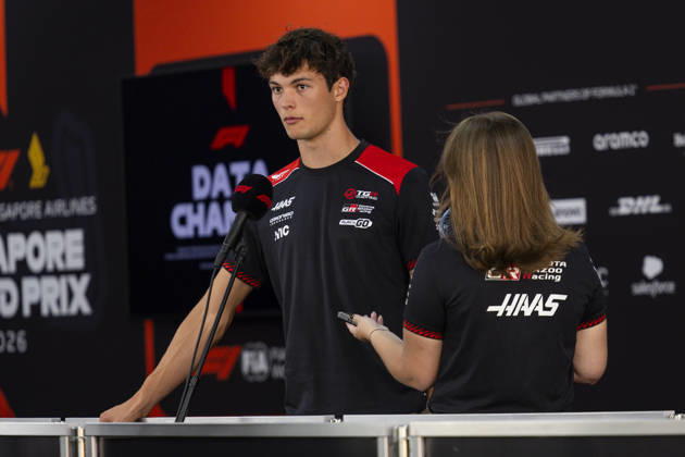 F1 - SINGAPORE GRAND PRIX 2026 BEARMAN Ollie Oliver (gbr), TGR Haas F1 Team VF-26, portrait during the 2026 Formula 1 Singapore Grand Prix, 17th round of the 2026 Formula One World Championship, WM, Weltmeisterschaft from October 9 to 11, 2026 on the Marina Bay Street Circuit, in Singapore, Singapore - SingaporeSingapore  Copyright: xJulienxDelfossex