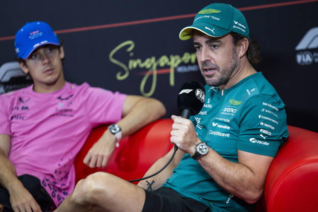 F1 - SINGAPORE GRAND PRIX 2026 ALONSO Fernando (spa), Aston Martin F1 Team Honda AMR26, portrait, pre-event press conference, PK, Pressekonferenz during the 2026 Formula 1 Singapore Grand Prix, 17th round of the 2026 Formula One World Championship, WM, Weltmeisterschaft from October 9 to 11, 2026 on the Marina Bay Street Circuit, in Singapore, Singapore - SingaporeSingapore Copyright: xJulienxDelfossex