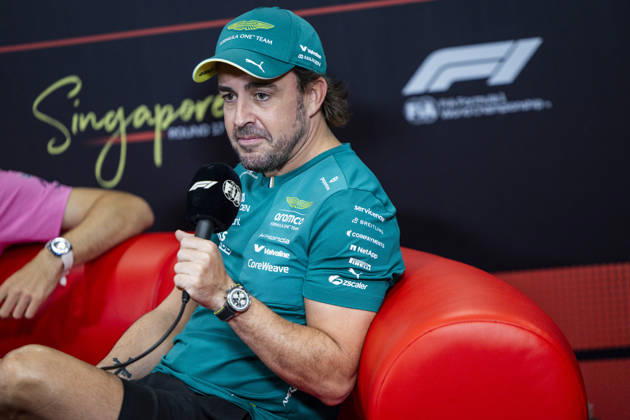 F1 - SINGAPORE GRAND PRIX 2026 ALONSO Fernando (spa), Aston Martin F1 Team Honda AMR26, portrait, pre-event press conference, PK, Pressekonferenz during the 2026 Formula 1 Singapore Grand Prix, 17th round of the 2026 Formula One World Championship, WM, Weltmeisterschaft from October 9 to 11, 2026 on the Marina Bay Street Circuit, in Singapore, Singapore - SingaporeSingapore Copyright: xJulienxDelfossex
