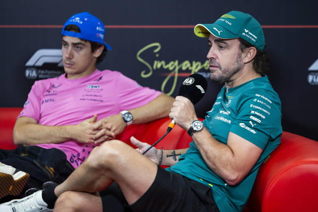 F1 - SINGAPORE GRAND PRIX 2026 ALONSO Fernando (spa), Aston Martin F1 Team Honda AMR26, portrait, pre-event press conference, PK, Pressekonferenz during the 2026 Formula 1 Singapore Grand Prix, 17th round of the 2026 Formula One World Championship, WM, Weltmeisterschaft from October 9 to 11, 2026 on the Marina Bay Street Circuit, in Singapore, Singapore - SingaporeSingapore Copyright: xJulienxDelfossex