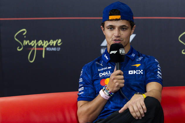 F1 - SINGAPORE GRAND PRIX 2026 NORRIS Lando (gbr), McLaren F1 Team MCL40, portrait, pre-event press conference, PK, Pressekonferenz during the 2026 Formula 1 Singapore Grand Prix, 17th round of the 2026 Formula One World Championship, WM, Weltmeisterschaft from October 9 to 11, 2026 on the Marina Bay Street Circuit, in Singapore, Singapore - SingaporeSingapore Copyright: xJulienxDelfossex