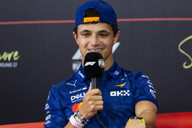 F1 - SINGAPORE GRAND PRIX 2026 NORRIS Lando (gbr), McLaren F1 Team MCL40, portrait, pre-event press conference, PK, Pressekonferenz during the 2026 Formula 1 Singapore Grand Prix, 17th round of the 2026 Formula One World Championship, WM, Weltmeisterschaft from October 9 to 11, 2026 on the Marina Bay Street Circuit, in Singapore, Singapore - SingaporeSingapore Copyright: xJulienxDelfossex