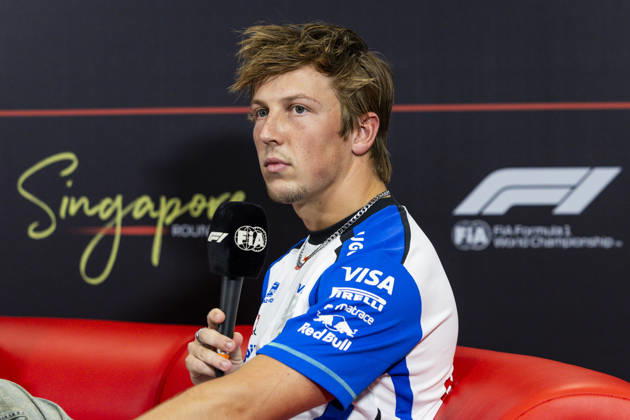 F1 - SINGAPORE GRAND PRIX 2026 LAWSON Liam (nzl), Visa Cash App RB F1 Team VCARB03, portrait, pre-event press conference, PK, Pressekonferenz during the 2026 Formula 1 Singapore Grand Prix, 17th round of the 2026 Formula One World Championship, WM, Weltmeisterschaft from October 9 to 11, 2026 on the Marina Bay Street Circuit, in Singapore, Singapore - SingaporeSingapore Copyright: xJulienxDelfossex