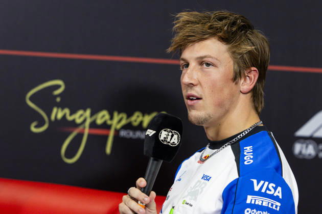 F1 - SINGAPORE GRAND PRIX 2026 LAWSON Liam (nzl), Visa Cash App RB F1 Team VCARB03, portrait, pre-event press conference, PK, Pressekonferenz during the 2026 Formula 1 Singapore Grand Prix, 17th round of the 2026 Formula One World Championship, WM, Weltmeisterschaft from October 9 to 11, 2026 on the Marina Bay Street Circuit, in Singapore, Singapore - SingaporeSingapore Copyright: xJulienxDelfossex