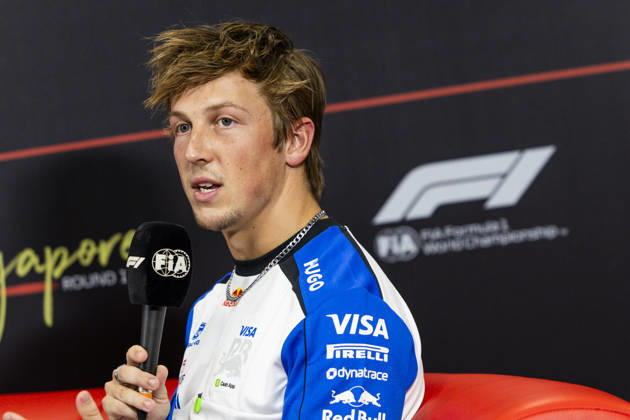 F1 - SINGAPORE GRAND PRIX 2026 LAWSON Liam (nzl), Visa Cash App RB F1 Team VCARB03, portrait, pre-event press conference, PK, Pressekonferenz during the 2026 Formula 1 Singapore Grand Prix, 17th round of the 2026 Formula One World Championship, WM, Weltmeisterschaft from October 9 to 11, 2026 on the Marina Bay Street Circuit, in Singapore, Singapore - SingaporeSingapore Copyright: xJulienxDelfossex