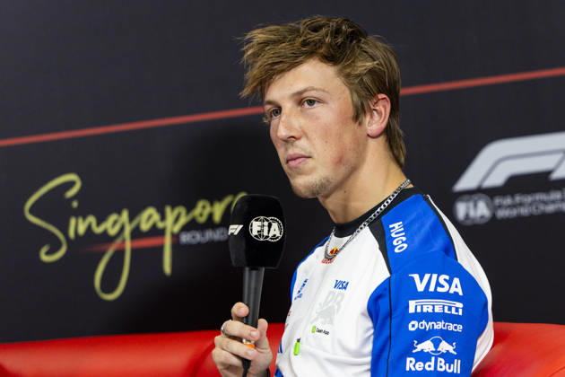 F1 - SINGAPORE GRAND PRIX 2026 LAWSON Liam (nzl), Visa Cash App RB F1 Team VCARB03, portrait, pre-event press conference, PK, Pressekonferenz during the 2026 Formula 1 Singapore Grand Prix, 17th round of the 2026 Formula One World Championship, WM, Weltmeisterschaft from October 9 to 11, 2026 on the Marina Bay Street Circuit, in Singapore, Singapore - SingaporeSingapore Copyright: xJulienxDelfossex