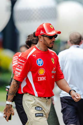 2026 Formula 1 Singapore - Lewis Hamilton at Media Day LEWIS HAMILTON (GBR) of Scuderia Ferrari HP Media Day on Thursday during the 2026 FORMULA 1 SINGAPORE AIRLINES SINGAPORE GRAND PRIX 2026 at MARINA BAY STREET CIRCUIT SINGAPORE on October 8, 2026. Photo by Tan Jun Da ABACAPRESS.COM Singapore Singapore  Copyright: xJunxDaxTan ABACAx