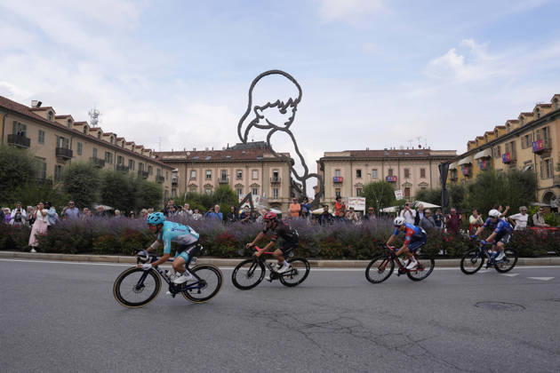 The pack rides during the 110th edition of the Gran Piemonte 2026 a 185 km one day race from Asti to Bra on October 08, 2026, Italy. Copyright: xFabioxFerrari LaPressex