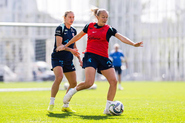 261008 Frida Maanum of the Norwegian women™s national football team during a training session on October 8, 2026 in Bucharest. Photo: Marius Simensen BILDBYRAN Cop 238 bbeng dam fifa women s world cup qualifier football fotball fotboll norge norway practice soccer training trening träning Copyright: MARIUSxSIMENSEN BB261008BB204