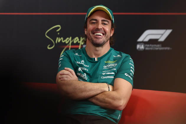 F1 Singapore Grand Prix 2026 Previews Fernando Alonso of Aston Martin Aramco during the press conference, PK, Pressekonferenz ahead of the Formula 1 Singapore Grand Prix at Marina Bay Street Circuit in Singapore on October 8, 2026. Singapore Singapore  Copyright: xJakubxPorzyckix originalFilename:porzycki-f1singap261008_npCwV.jpg