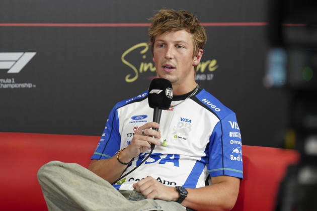 FORMULA 1 SINGAPORE AIRLINES SINGAPORE GRAND PRIX 2026 Liam Lawson (NZL) 30 Racing Bulls in a press conference, PK, Pressekonferenz during the Formula 1 Singapore Airlines Singapore Grand Prix 2026, Round 17 of the 2026 Formula 1 World Championship, WM, Weltmeisterschaft from 9th - 11th October 2026 at the Marina Bay Street Circuit, Singapore. Credit: Robbie Hoad Every Second Media Editorial use only. All images are copyright Every Second Media Limited. No images may be reproduced without prior permission. Copyright: xIMAGO EveryxSecondxMediax ESM-2203-0005 RobbiexHoadx xEveryxSecondxMediax