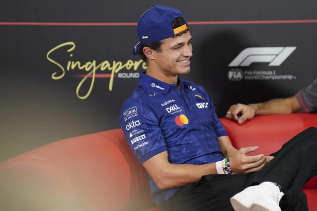 FORMULA 1 SINGAPORE AIRLINES SINGAPORE GRAND PRIX 2026 Lando Norris (GBR) 1 McLaren in a press conference, PK, Pressekonferenz during the Formula 1 Singapore Airlines Singapore Grand Prix 2026, Round 17 of the 2026 Formula 1 World Championship, WM, Weltmeisterschaft from 9th - 11th October 2026 at the Marina Bay Street Circuit, Singapore. Credit: Robbie Hoad Every Second Media Editorial use only. All images are copyright Every Second Media Limited. No images may be reproduced without prior permission. Copyright: xIMAGO EveryxSecondxMediax ESM-2203-0006 RobbiexHoadx xEveryxSecondxMediax