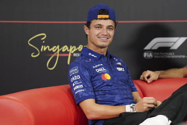 FORMULA 1 SINGAPORE AIRLINES SINGAPORE GRAND PRIX 2026 Lando Norris (GBR) 1 McLaren in a press conference, PK, Pressekonferenz during the Formula 1 Singapore Airlines Singapore Grand Prix 2026, Round 17 of the 2026 Formula 1 World Championship, WM, Weltmeisterschaft from 9th - 11th October 2026 at the Marina Bay Street Circuit, Singapore. Credit: Robbie Hoad Every Second Media Editorial use only. All images are copyright Every Second Media Limited. No images may be reproduced without prior permission. Copyright: xIMAGO EveryxSecondxMediax ESM-2203-0009 RobbiexHoadx xEveryxSecondxMediax