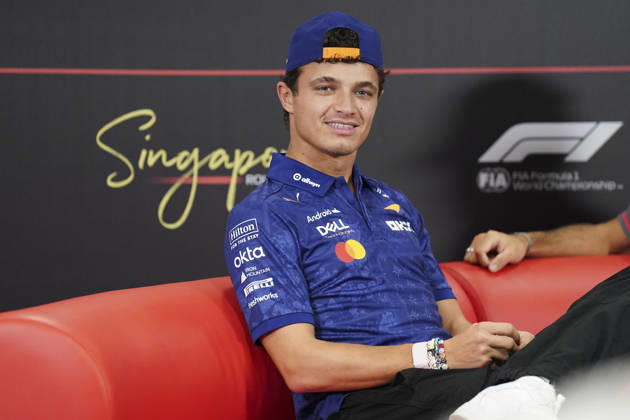 FORMULA 1 SINGAPORE AIRLINES SINGAPORE GRAND PRIX 2026 Lando Norris (GBR) 1 McLaren in a press conference, PK, Pressekonferenz during the Formula 1 Singapore Airlines Singapore Grand Prix 2026, Round 17 of the 2026 Formula 1 World Championship, WM, Weltmeisterschaft from 9th - 11th October 2026 at the Marina Bay Street Circuit, Singapore. Credit: Robbie Hoad Every Second Media Editorial use only. All images are copyright Every Second Media Limited. No images may be reproduced without prior permission. Copyright: xIMAGO EveryxSecondxMediax ESM-2203-0010 RobbiexHoadx xEveryxSecondxMediax