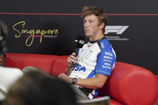 FORMULA 1 SINGAPORE AIRLINES SINGAPORE GRAND PRIX 2026 Liam Lawson (NZL) 30 Racing Bulls in a press conference, PK, Pressekonferenz during the Formula 1 Singapore Airlines Singapore Grand Prix 2026, Round 17 of the 2026 Formula 1 World Championship, WM, Weltmeisterschaft from 9th - 11th October 2026 at the Marina Bay Street Circuit, Singapore. Credit: Robbie Hoad Every Second Media Editorial use only. All images are copyright Every Second Media Limited. No images may be reproduced without prior permission. Copyright: xIMAGO EveryxSecondxMediax ESM-2203-0012 RobbiexHoadx xEveryxSecondxMediax