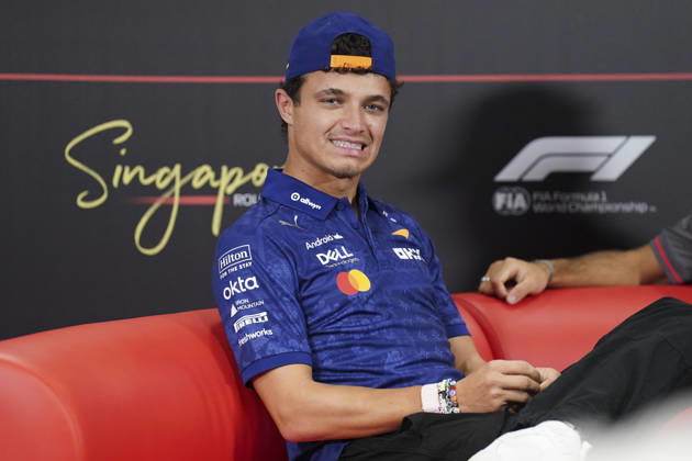 FORMULA 1 SINGAPORE AIRLINES SINGAPORE GRAND PRIX 2026 Lando Norris (GBR) 1 McLaren in a press conference, PK, Pressekonferenz during the Formula 1 Singapore Airlines Singapore Grand Prix 2026, Round 17 of the 2026 Formula 1 World Championship, WM, Weltmeisterschaft from 9th - 11th October 2026 at the Marina Bay Street Circuit, Singapore. Credit: Robbie Hoad Every Second Media Editorial use only. All images are copyright Every Second Media Limited. No images may be reproduced without prior permission. Copyright: xIMAGO EveryxSecondxMediax ESM-2203-0014 RobbiexHoadx xEveryxSecondxMediax
