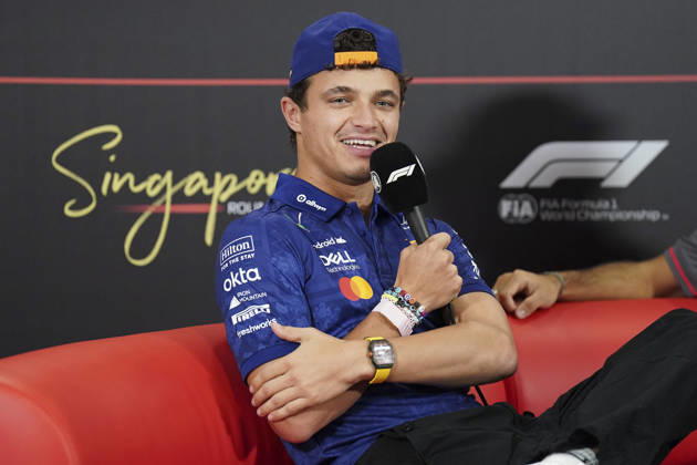 FORMULA 1 SINGAPORE AIRLINES SINGAPORE GRAND PRIX 2026 Lando Norris (GBR) 1 McLaren in a press conference, PK, Pressekonferenz during the Formula 1 Singapore Airlines Singapore Grand Prix 2026, Round 17 of the 2026 Formula 1 World Championship, WM, Weltmeisterschaft from 9th - 11th October 2026 at the Marina Bay Street Circuit, Singapore. Credit: Robbie Hoad Every Second Media Editorial use only. All images are copyright Every Second Media Limited. No images may be reproduced without prior permission. Copyright: xIMAGO EveryxSecondxMediax ESM-2203-0018 RobbiexHoadx xEveryxSecondxMediax