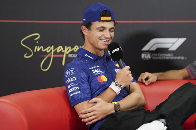 FORMULA 1 SINGAPORE AIRLINES SINGAPORE GRAND PRIX 2026 Lando Norris (GBR) 1 McLaren in a press conference, PK, Pressekonferenz during the Formula 1 Singapore Airlines Singapore Grand Prix 2026, Round 17 of the 2026 Formula 1 World Championship, WM, Weltmeisterschaft from 9th - 11th October 2026 at the Marina Bay Street Circuit, Singapore. Credit: Robbie Hoad Every Second Media Editorial use only. All images are copyright Every Second Media Limited. No images may be reproduced without prior permission. Copyright: xIMAGO EveryxSecondxMediax ESM-2203-0022 RobbiexHoadx xEveryxSecondxMediax