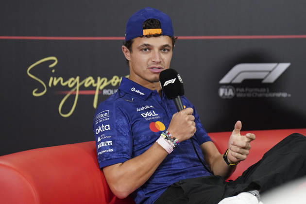 FORMULA 1 SINGAPORE AIRLINES SINGAPORE GRAND PRIX 2026 Lando Norris (GBR) 1 McLaren in a press conference, PK, Pressekonferenz during the Formula 1 Singapore Airlines Singapore Grand Prix 2026, Round 17 of the 2026 Formula 1 World Championship, WM, Weltmeisterschaft from 9th - 11th October 2026 at the Marina Bay Street Circuit, Singapore. Credit: Robbie Hoad Every Second Media Editorial use only. All images are copyright Every Second Media Limited. No images may be reproduced without prior permission. Copyright: xIMAGO EveryxSecondxMediax ESM-2203-0023 RobbiexHoadx xEveryxSecondxMediax