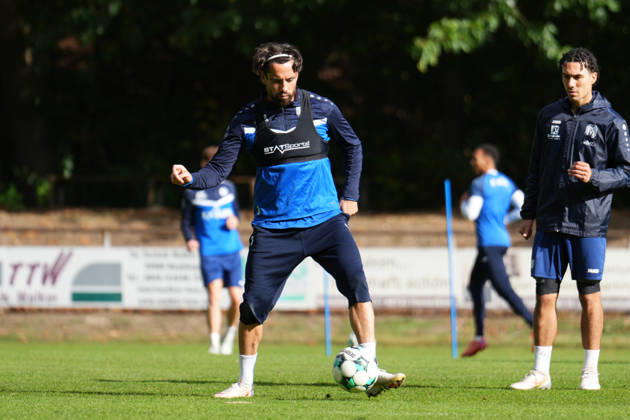Deutschland: Fussball, Trainingseinheit, 3. Liga, Saison 2026-2027, NVB-Campus B-Platz Hänsch-Arena, SV Meppen, Donnerstag, 08.10.2026, Vormittagstraining: Ersin Zehir (SV Meppen, 6) Copyright: xLennxLübbersx