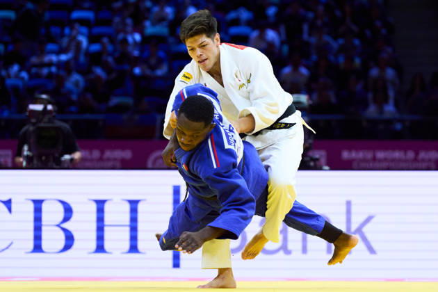 (Top-Bottom) Sanshiro Murao (JPN), Ngayap Hambou Maxime-Gael (FRA), OCTOBER 8, 2026 -Judo : World Judo Championships BAKU2026 Mens -90kgSemi-final match at National Gymnastics Arena in Baku, Azerbaijan.  aflo_354298660 KenxAsakurax