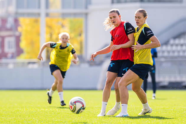 261008 Signe Gaupset of the Norwegian women™s national football team during a training session on October 8, 2026 in Bucharest. Photo: Marius Simensen BILDBYRAN Cop 238 bbeng dam fifa women s world cup qualifier football fotball fotboll norge norway practice soccer training trening träning Copyright: MARIUSxSIMENSEN BB261008BB275