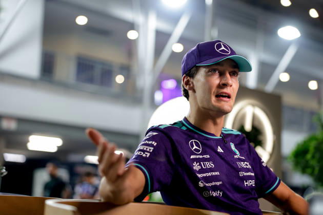 F1 - SINGAPORE GRAND PRIX 2026 RUSSELL George (gbr), Mercedes AMG F1 Team W17, portrait during the 2026 Formula 1 Singapore Grand Prix, 17th round of the 2026 Formula One World Championship, WM, Weltmeisterschaft from October 9 to 11, 2026 on the Marina Bay Street Circuit, in Singapore, Singapore - SingaporeSingapore  Copyright: xDPPIx