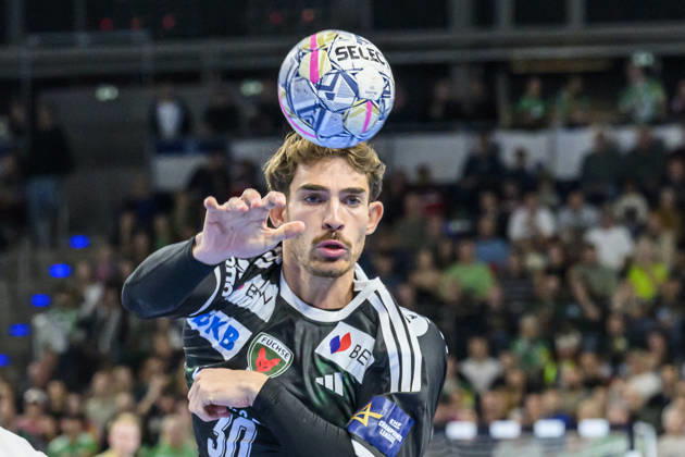 im Bild v.l.: Aymeric Zaepfel (Fuechse Berlin, 30), GER, Berlin, Handball, Füchse Berlin vs FC Porto, EHF Champions League, 3. Spieltag der Gruppe A , in der Max Schmeling Halle, Am Falkplatz 1, 08.10.2026, Copyright: HMBxMedia UwexKoch