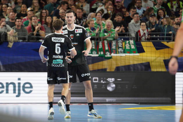 Im Bild: Leo Prantner (Fuechse Berlin, 6), jubel, freude 08.10.2026, Fuechse Berlin - FC Porto, EHF Handball Champions League, Saison 2026 27, Max-Schmeling-Halle Copyright: HMBxMedia xPascalxSpanehl