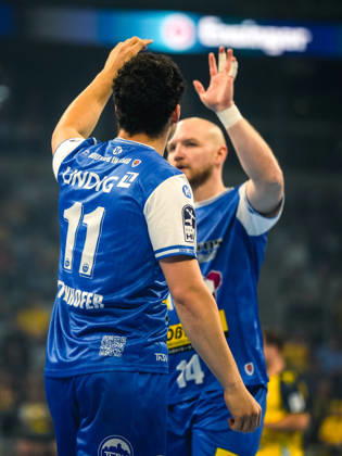 08.10.2026, xwppx, Handball Opel HBL, Rhein-Neckar Loewen - ThSV Eisenach v.l. Gian Attenhofer (ThSV Eisenach), Peter Walz (ThSV Eisenach)
