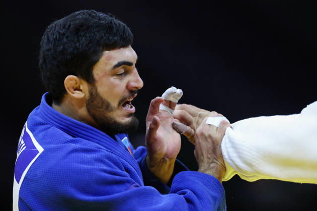 AZERBAIJAN, BAKU - OCTOBER 8, 2026: Murad Fatiyev of Azerbaijan is pictured during a -90 kg bout against Nemanja Majdov of Serbia as part of the 2026 World Judo Championships at the National Gymnastics Arena 2026 World Judo Championships In Baku  - ZUMAt113 20261008_zaa_t113_623 Copyright: xMikhailxSinitsynx