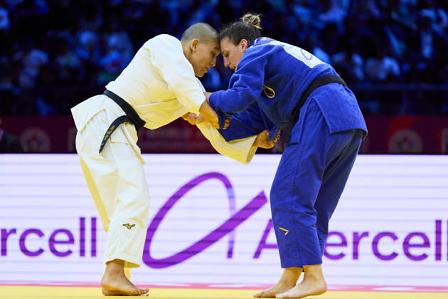 (L-R) Tsunoda Roustant Ai (ESP), Polleres Michaela (AUT), OCTOBER 8, 2026 -Judo : World Judo Championships BAKU2026 Womem s -70kg Final match at National Gymnastics Arena in Baku, Azerbaijan.  aflo_354330756 KenxAsakurax