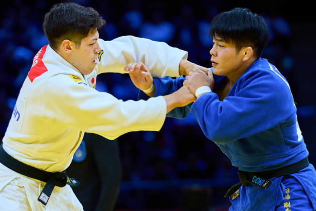 (L-R) Sanshiro Murao (JPN), Goki Tajima (JPN), OCTOBER 8, 2026 -Judo : World Judo Championships BAKU2026 Mens -90kgFinal match at National Gymnastics Arena in Baku, Azerbaijan.  aflo_354330779 KenxAsakurax