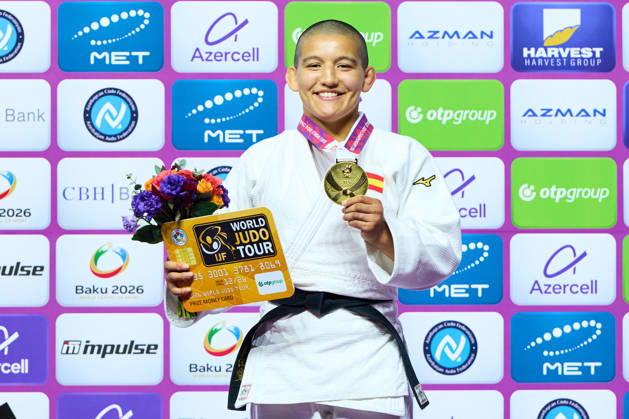Tsunoda Roustant Ai (ESP), OCTOBER 8, 2026 -Judo : World Judo Championships BAKU2026 Women s -70kgMedal Ceremony at National Gymnastics Arena in Baku, Azerbaijan. aflo_354330816 KenxAsakurax