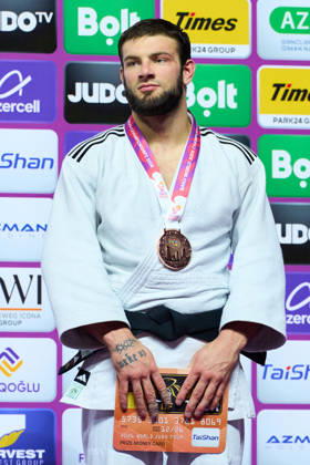 Rutovic Boris (SRB), OCTOBER 8, 2026 -Judo : World Judo Championships BAKU2026 Mens -90kgMedal Ceremony at National Gymnastics Arena in Baku, Azerbaijan.  aflo_354330834 KenxAsakurax