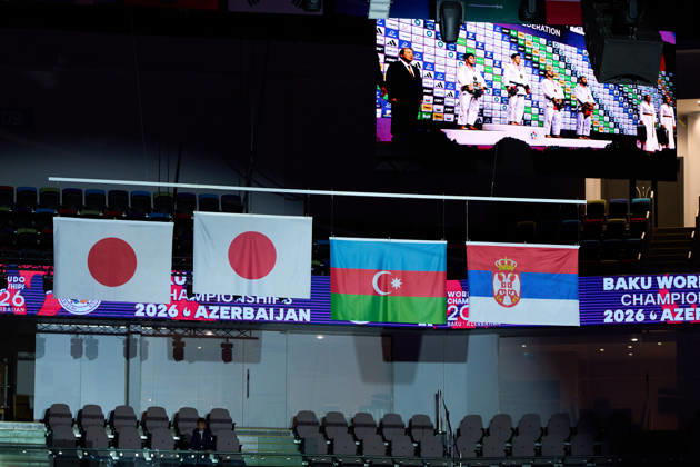 General view, OCTOBER 8, 2026 -Judo : World Judo Championships BAKU2026 Mens -90kgMedal Ceremony at National Gymnastics Arena in Baku, Azerbaijan.  aflo_354330835 KenxAsakurax
