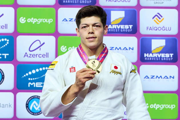 Sanshiro Murao (JPN), OCTOBER 8, 2026 -Judo : World Judo Championships BAKU2026 Mens -90kgMedal Ceremony at National Gymnastics Arena in Baku, Azerbaijan.  aflo_354330845 KenxAsakurax