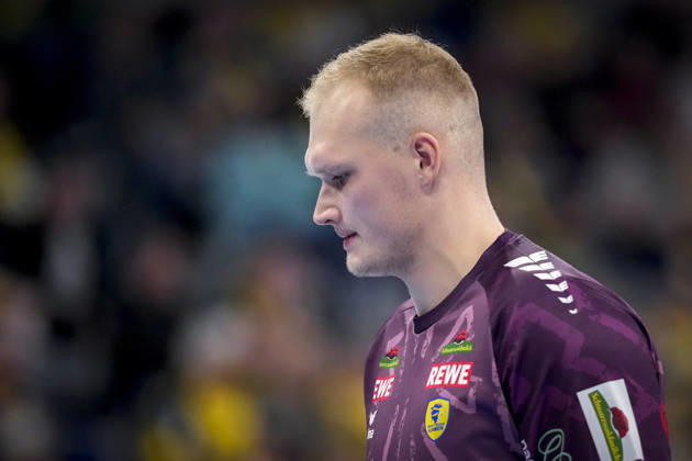 David Späth (Torwart, RNL, 29), Einzelbild, Einzelfoto, Aktion, Action, Spieler der Rhein-Neckar-Löwen, enttäuscht schauend, Enttäuschung, Frustration, disappointed, pessimistisch, 08.10.2026, Mannheim (Deutschland), Handball, Bundesliga, Rhein-Neckar Löwen - ThSV Eisenach