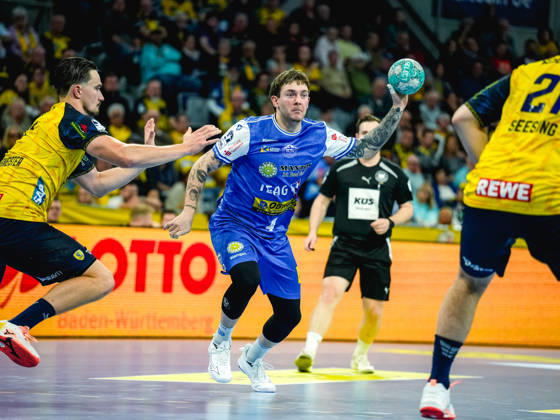 08.10.2026, xwppx, Handball Opel HBL, Rhein-Neckar Loewen - ThSV Eisenach v.l. Elias Scholtes (ThSV Eisenach)