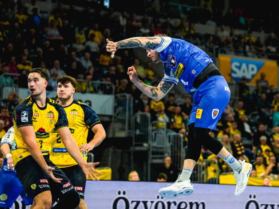 08.10.2026, xwppx, Handball Opel HBL, Rhein-Neckar Loewen - ThSV Eisenach v.l. Elias Scholtes (ThSV Eisenach)