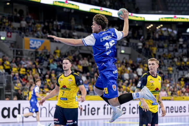 David More (ThSV, 15), beim Sprungwurf, Wurf, Torwurf, Action, Aktion, Spielszene, 08.10.2026, Mannheim (Deutschland), Handball, Bundesliga, Rhein-Neckar Löwen - ThSV Eisenach