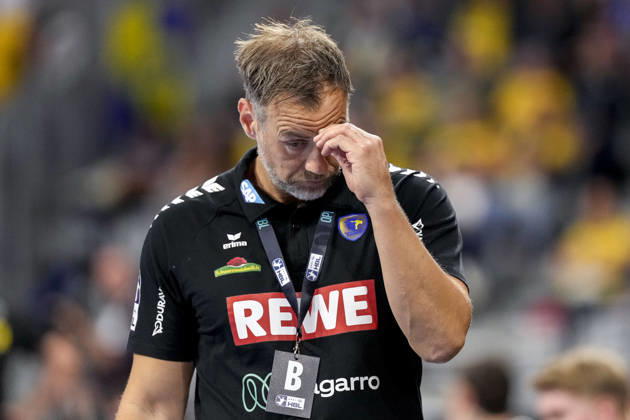 Maik Machulla (Trainer, Cheftrainer, RNL), Einzelbild, Einzelfoto, Aktion, Action, enttäuscht schauend, Enttäuschung, Frustration, disappointed, pessimistisch, 08.10.2026, Mannheim (Deutschland), Handball, Bundesliga, Rhein-Neckar Löwen - ThSV Eisenach