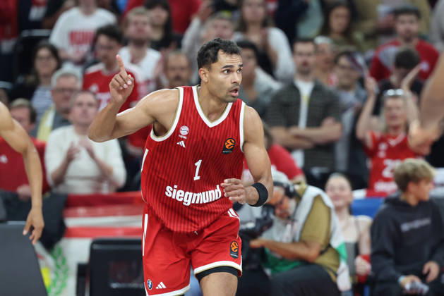 Oscar da Silva (FC Bayern Basketball, 01) bejubelt einen Treffer, Jubel, GER, FC Bayern Basketball vs. Virtus Bologna, Basketball, Euroleague, 4. Spieltag, Saison 2026 2027, 08.10.2026, GER, FC Bayern Basketball vs. Virtus Bologna, Basketball, Euroleague, 4. Spieltag, Saison 2026 2027, 08.10.2026 Muenchen Copyright: xEibner-Pressefoto JennixMaulx EP_JML