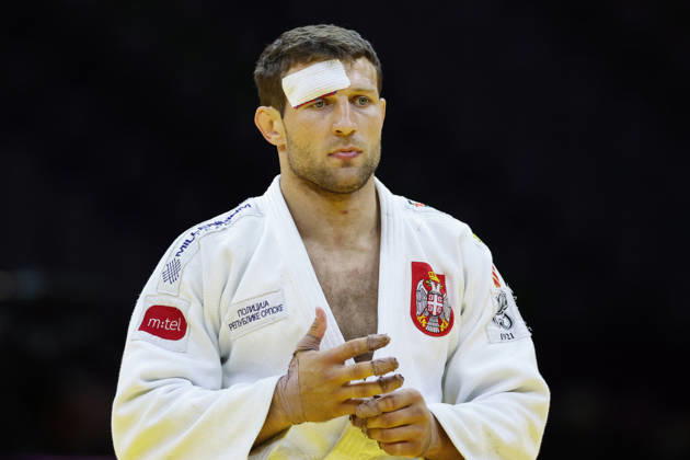 AZERBAIJAN, BAKU - OCTOBER 8, 2026: Nemanja Majdov of Serbia is pictured during a -90 kg bout against Murad Fatiyev of Azerbaijan as part of the 2026 World Judo Championships at the National Gymnastics Arena 2026 World Judo Championships In Baku  - ZUMAt113 20261008_zaa_t113_723 Copyright: xMikhailxSinitsynx